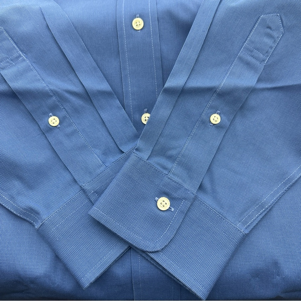 Jos A Bank Dress Shirt Men’s 15.5 Large Blue Pinpoint Classic Traveler NWT - Picture 8 of 12